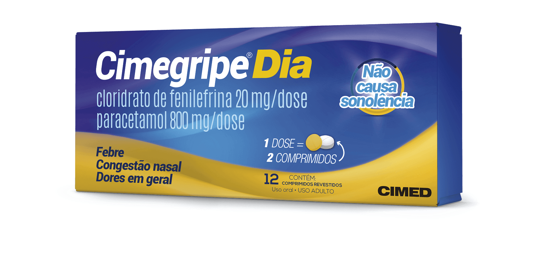 Imagem da embalagem do Cimegripe Dia.
