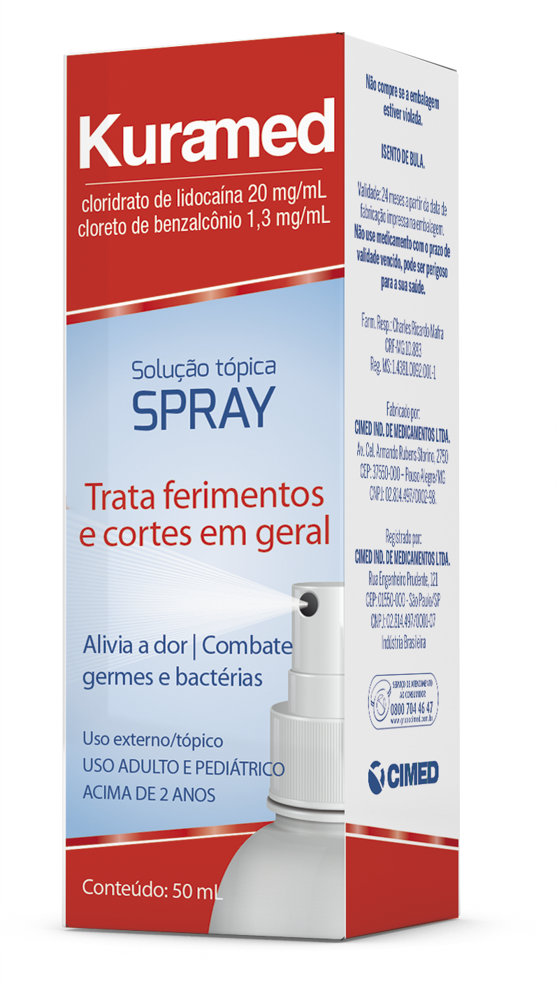 Imagem da embalagem do Kuramed Spray.
