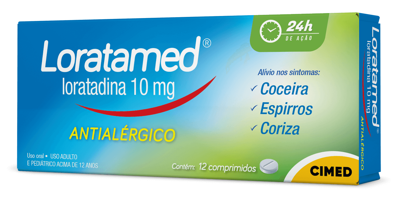 Imagem da embalagem do Loratamed Comprimido.