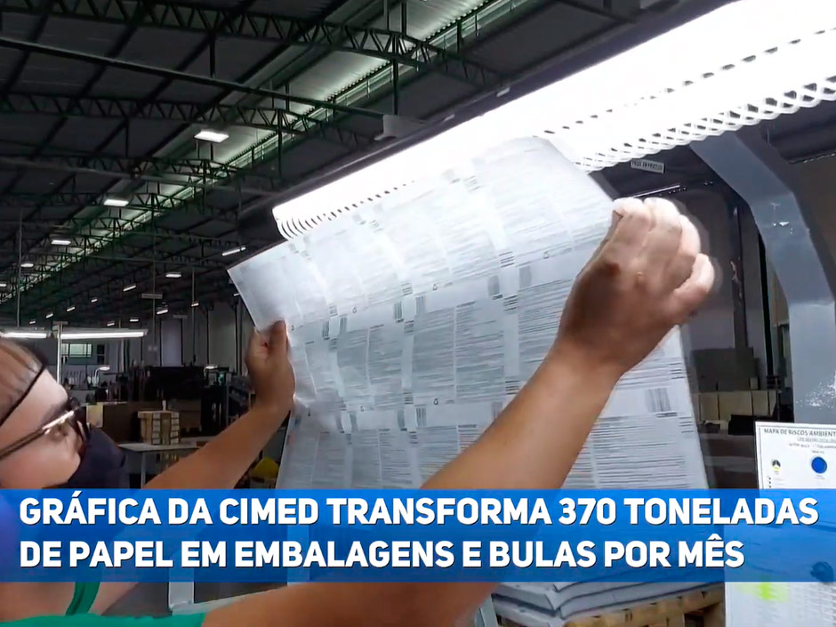 Gráfica da Cimed transforma 370 toneladas de papel em embalagens por mês